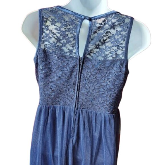 Dark Blue Formal Evening Party Dress Girls Size 16 - Picture 7 of 9